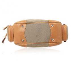 مملوكة مسبقًا Prada Beige Trim Logo Jacquard Hobo Bag