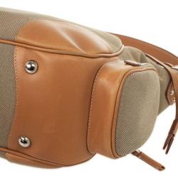 مملوكة مسبقًا Prada Beige Trim Logo Jacquard Hobo Bag