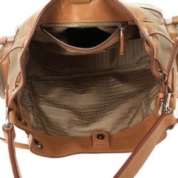 مملوكة مسبقًا Prada Beige Trim Logo Jacquard Hobo Bag