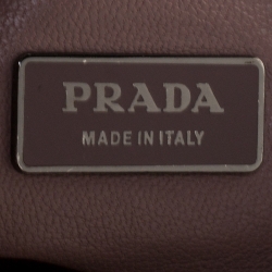 Pre Owned Prada Brown Leather Rhinestones Embellished Small Shoulder Bag