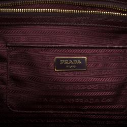 مملوكة مسبقًا Prada Maroon Saffiano Lux Double-Zip Large Tote
