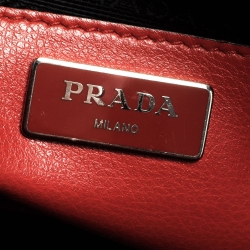 Pre Owned Prada Black/Brown Leather and Calfhair Twin Pocket Tote