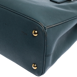 Pre Owned Prada Moss Green Saffiano Lux Leather Medium Galleria Tote