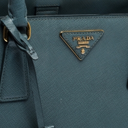Pre Owned Prada Moss Green Saffiano Lux Leather Medium Galleria Tote