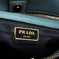 Pre Owned Prada Moss Green Saffiano Lux Leather Medium Galleria Tote