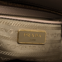 Pre Owned Prada Nude Saffiano Lux Leather Medium Double Zip Tote
