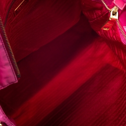 Pre Owned Prada Pink Nylon and Leather Large Shopper Tote