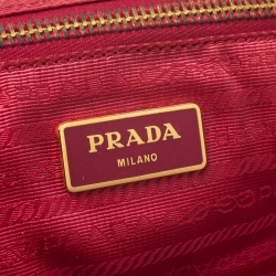 Pre Owned Prada Pink Nylon and Leather Large Shopper Tote
