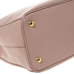 Pre Owned Prada Pink Saffiano Lux Leather Medium Galleria Tote