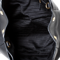 Pre Owned Prada Black Vitello Daino Leather Shopper Tote