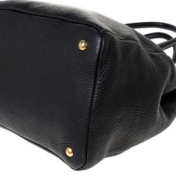 Pre Owned Prada Black Vitello Daino Leather Shopper Tote