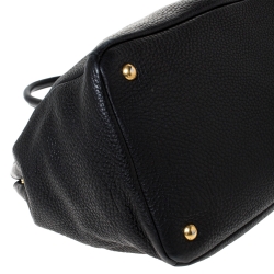 Pre Owned Prada Black Vitello Daino Leather Shopper Tote