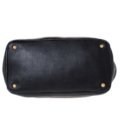 Pre Owned Prada Black Vitello Daino Leather Shopper Tote