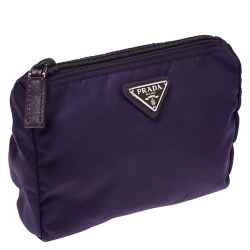 Prada Purple Nylon Mini Zip Pouch
