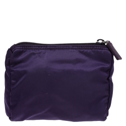 Prada Purple Nylon Mini Zip Pouch