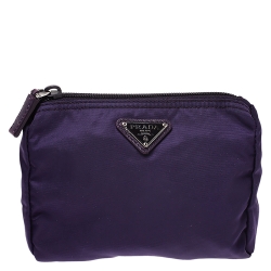 Prada Purple Nylon Mini Zip Pouch
