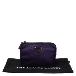 Prada Purple Nylon Mini Zip Pouch
