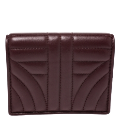 Pre Owned Prada Burgundy Nappa Impunture Leather Bifold Wallet