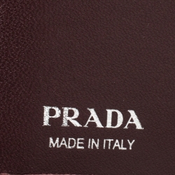 Pre Owned Prada Burgundy Nappa Impunture Leather Bifold Wallet