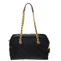 Pre Owned Prada Black Nylon Medium Shoulder Bag