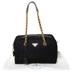 Pre Owned Prada Black Nylon Medium Shoulder Bag
