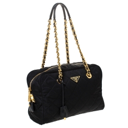 Pre Owned Prada Black Nylon Medium Shoulder Bag