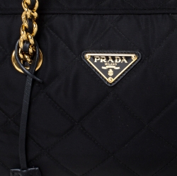 Pre Owned Prada Black Nylon Medium Shoulder Bag