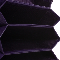 Pre Owned Prada Purple Saffiano Lux Leather Card Holder