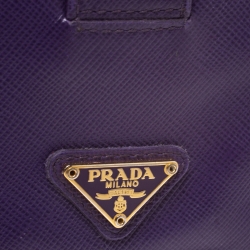 Pre Owned Prada Purple Saffiano Lux Leather Card Holder