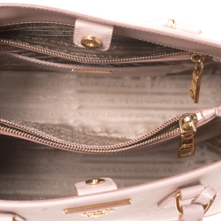 Pre Owned Prada Nude Saffiano Lux Leather Medium Promenade Bag