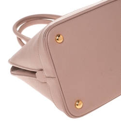Pre Owned Prada Nude Saffiano Lux Leather Medium Promenade Bag