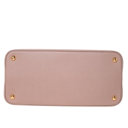 Pre Owned Prada Nude Saffiano Lux Leather Medium Promenade Bag