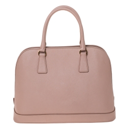 Pre Owned Prada Nude Saffiano Lux Leather Medium Promenade Bag