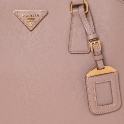 Pre Owned Prada Nude Saffiano Lux Leather Medium Promenade Bag