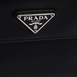 Pre Owned Prada Black Saffiano Lux Leather Continental Wallet