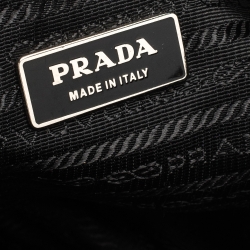Pre Owned Prada Black Pleated Nylon Buckle Hobo