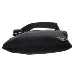 Pre Owned Prada Black Nylon Front Pocket Crossbody Bag