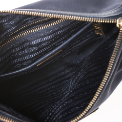 Pre Owned Prada Navy Blue Nylon and Leather Crossbody Bag