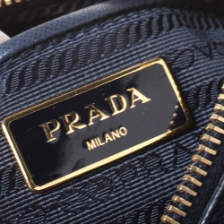 Pre Owned Prada Navy Blue Nylon and Leather Crossbody Bag