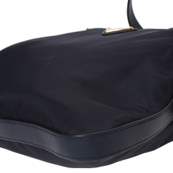Pre Owned Prada Navy Blue Nylon and Leather Crossbody Bag
