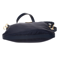 Pre Owned Prada Navy Blue Nylon and Leather Crossbody Bag