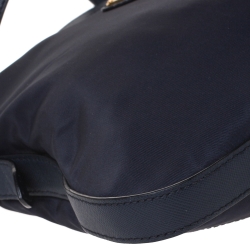 Pre Owned Prada Navy Blue Nylon and Leather Crossbody Bag