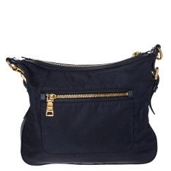 Pre Owned Prada Navy Blue Nylon and Leather Crossbody Bag