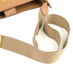 Pre Owned Prada Brown Leather Vitello Daino Crossbody Bag