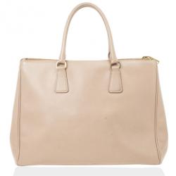 مملوكة مسبقًا Prada Light Pink Saffiano Lux Double Zip Tote 