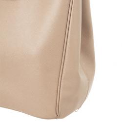 مملوكة مسبقًا Prada Light Pink Saffiano Lux Double Zip Tote 