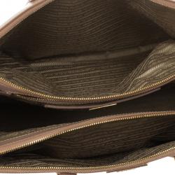 مملوكة مسبقًا Prada Light Pink Saffiano Lux Double Zip Tote 