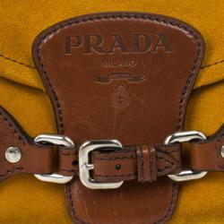 Pre Owned Prada Suede Leather Shoulder Bag