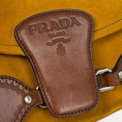 Pre Owned Prada Suede Leather Shoulder Bag