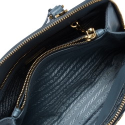 Pre Owned Prada Blue Saffiano Lux Leather Small Promenade Satchel